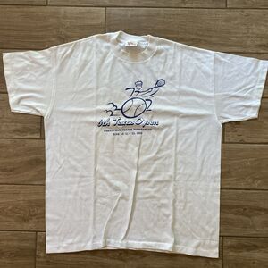 Vintage 80’s Texas 6th Wheelchair Tennis Open Shirt Mens XL White Graphic Print